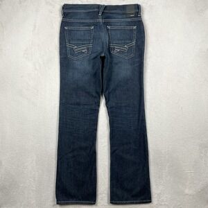 Helix Bootcut Jeans Mens 30x32 Slim Blue Dark Wash Embroidered Pockets Western